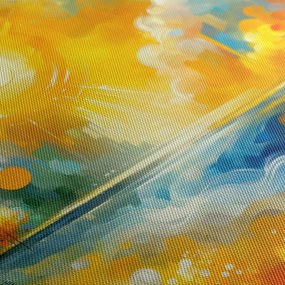 Quadro su tela – Campi di fiori e superficie d’acqua lucente