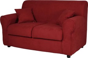 Divano 2 posti in tessuto sfoderabile VERONA 150 cm tinta unita BORDEAUX