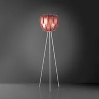 Lampada Da Terra Treppiede 1 Luce Queen Polilux Rosa Metallico D60 Made In Italy