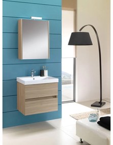 Mobile sottolavabo e lavabo Kora olmo rousseau in truciolare L 59.5 x H 50 x P 46 cm 2 cassetti