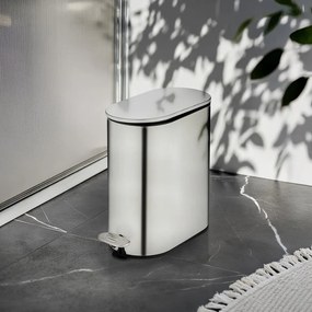 Cestino per la spazzatura color argento opaco in acciaio inox con pedale 5 l Collungo – Wenko