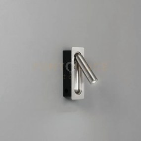 Applique a parete led ad incasso defoe orientabile nickel 3w 300lm ...