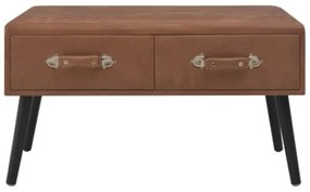 Tavolino da Caffè Marrone Scuro 80x40x46 cm in Similpelle