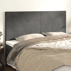 Testiere 4 Pz Grigio Scuro 100x5x78/88 Cm İn Velluto /