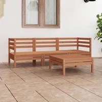 Set Divani da Giardino 4 pz Miele in Legno Massello di Pino 3082470