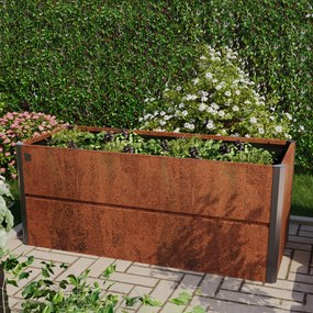 PRIMEYARD 200 x 85 x 77 cm Orto rialzato, acciaio corten, look ruggine - (GFPV00787)