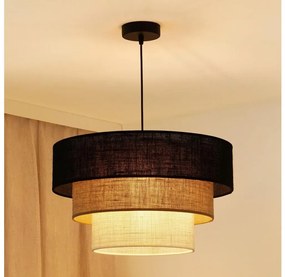 Brilagi - Lampadario a cavo ASPEN LUNETA 1xE27/15W/230V Ø45 nero/beige/crema