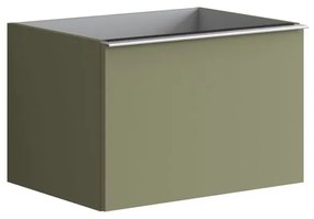 Mobile da bagno sotto lavabo Pixel plain verde salvia e maniglia alluminio brillante laccato opaco L 60 x H 40 x P 45.5 cm 1 cassetto, lavabo non incluso