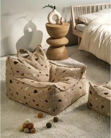 Pouf a sacco per bambini marrone chiaro con rivestimento in bouclé e ciniglia Terrazzo Chair – Wigiwama