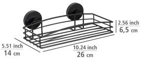 WENKO 24732100 - Mensola VACUUM-LOC rotonda nera 26 x 14 cm
