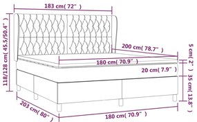 Giroletto a Molle con Materasso Rosa 180x200 cm in Velluto