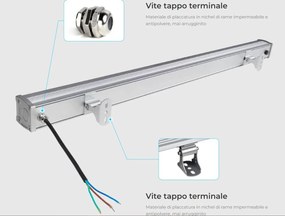Wallwasher illuminazione Radente 24W 220V IP66 RGB+CCT - RF 24 GHz Colore RGB+CCT