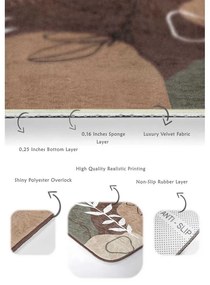 Set di tappetini per il bagno in velluto marroni 2 pz 60x100 cm Abstract Faces – Mila Home