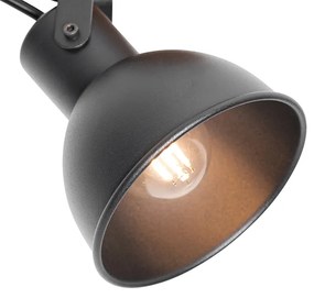 Faretto industriale nero con legno inclinabile - Tommy