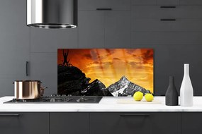 Rivestimento parete cucina Paesaggio di montagne 100x50 cm