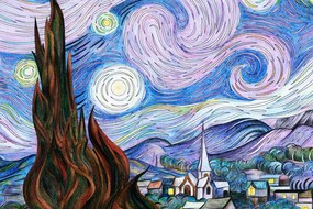 Quadro su tela – Riproduzione Notte stellata - Vincent van Gogh