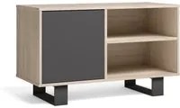 Mobile TV 95x40x57cm soggiorno pranzo con porta a sinistra colore rovere e antracite modello Wind