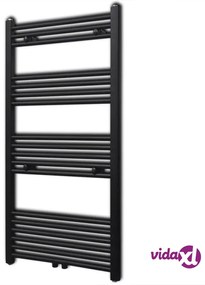 vidaXL Radiatore Centrale Portasciugamano Dritto Nero 600 x 1160 mm
