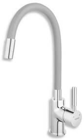 FERRO - Rubinetto per lavello con braccio flessible cromo lucido/grigio