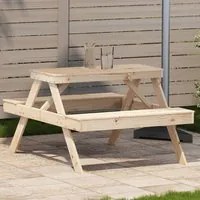 Tavolo da Picnic 105x134x75 cm in Legno Massello di Pino 832567