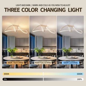 Brilagi-LED Plafoniera dimmerabile TWISTER LED/60W/230V 3000-6000K beige + telecomando