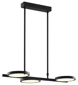 Lampada a sospensione moderna nera con LED dimmerabile a 3 livelli 3 luci - Vivé