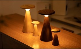 Lampada da tavolo LED di colore naturale con paralume in legno (altezza totale 14 cm) Sylva – Gingko