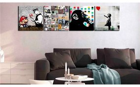 Quadro Banksy Collage (4 Parts)