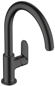 Rubinetto da cucina fisso a collo di cigno Vernis Blend nero verniciato opaco HANSGROHE