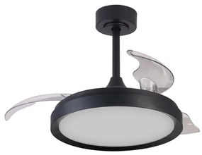 Ventilatore da soffitto Mistral Mini nero, Ø 43 cm, CCT, dimmerabile, MANTRA IP20