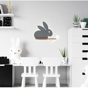 Applique LED per bambini con mensola RABBIT LED/4W/230V grigio/bianco/legno