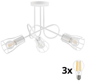 Lampadario a plafone OXFORD 3xE27/15W/230V bianco