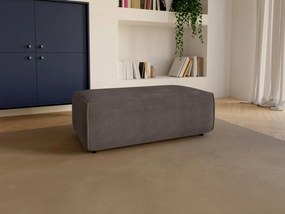 Pouf in Velluto a coste Marrone - AMELIA