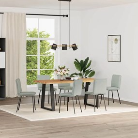 Sedie Da Pranzo 6 Pz Grigio Chiaro İn Velluto /