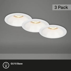 Brilo - SET 3x Lampada da incasso per bagno 1xGU10/9W/230V IP23 bianco