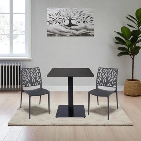 Sedia per interno o esterno impilabile Antracite - ALEA 2 sedie