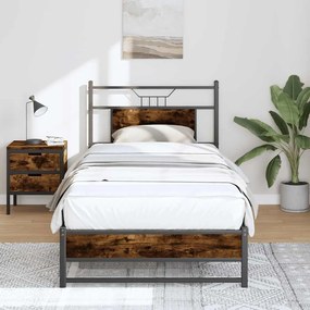 Giroletto Senza Materasso Rovere Fumo 90x200 Cm İn Truciolato /