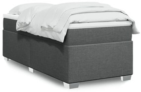 Giroletto A Molle Con Materasso Grigio Scuro 90x190 Cm Tessuto /