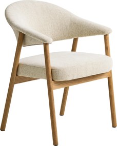 Sedia imbottita GARDA Beige Crema (tessuto Harmony 110) / rovere naturale