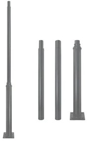 Asta metallica per palo d'illuminazione esterna BASE 3 m grigia