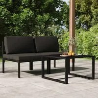 Set Divani da Giardino 3 pz con Cuscini in Alluminio Antracite 3107782