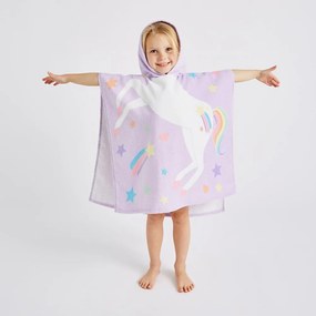 Poncho per neonato in cotone viola Unicorn - Catherine Lansfield
