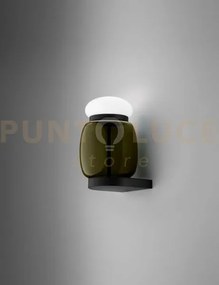 Faro applique a parete s verde antico bianco montatura nero opaco 2...