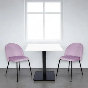 Sedia da pranzo in velluto Glicine con gambe in metallo Nero - PARIS 2 sedie