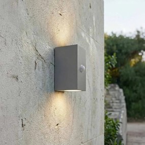 Applique GU10 con Sensore di Movimento IP65 Bidirezione - Grigia