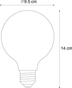 Set di 5 lampadine LED E27 dimmerabili Smart G95 trasparenti 7W 806 lm 2700-6500K Zigbee