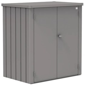 Box portattrezzi in acciaio BIOHORT Romeo L 132 x P 80 x H 140 cm grigio quarzo metallizzato