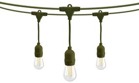 Catenaria da 10m con 10 Portalampada E27 Verde