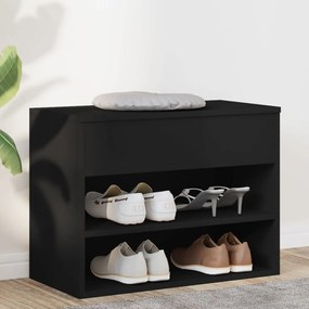 Panca Portascarpe Nera 60x30x45cm İn Truciolato /