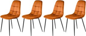Set di 4 sedie K417 velluto cannella